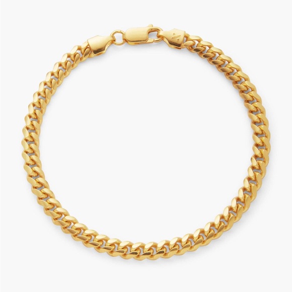 Jaxxon Sterling Silver Curb Chain Bracelet in Gold (8") - Picture 4 of 8